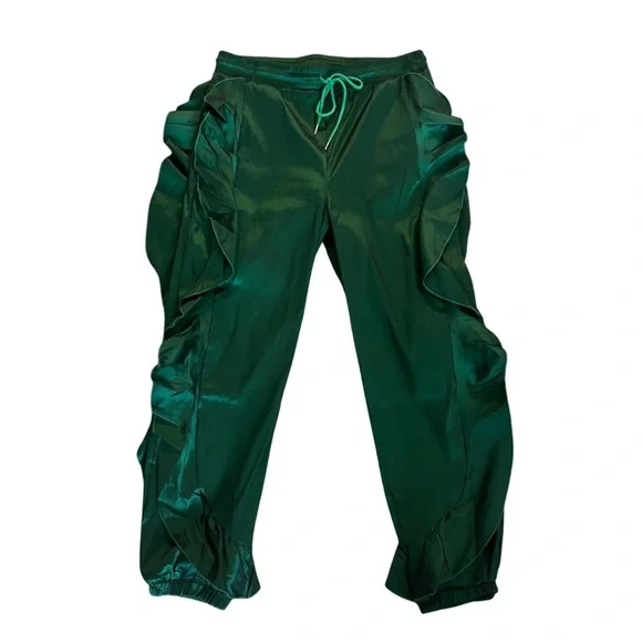 PLUS Size Emerald Ruffle Joggers - Picture 1 of 8